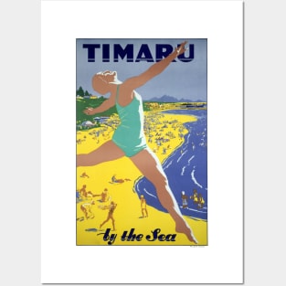 Vintage Travel Poster Timaru New Zealand Posters and Art